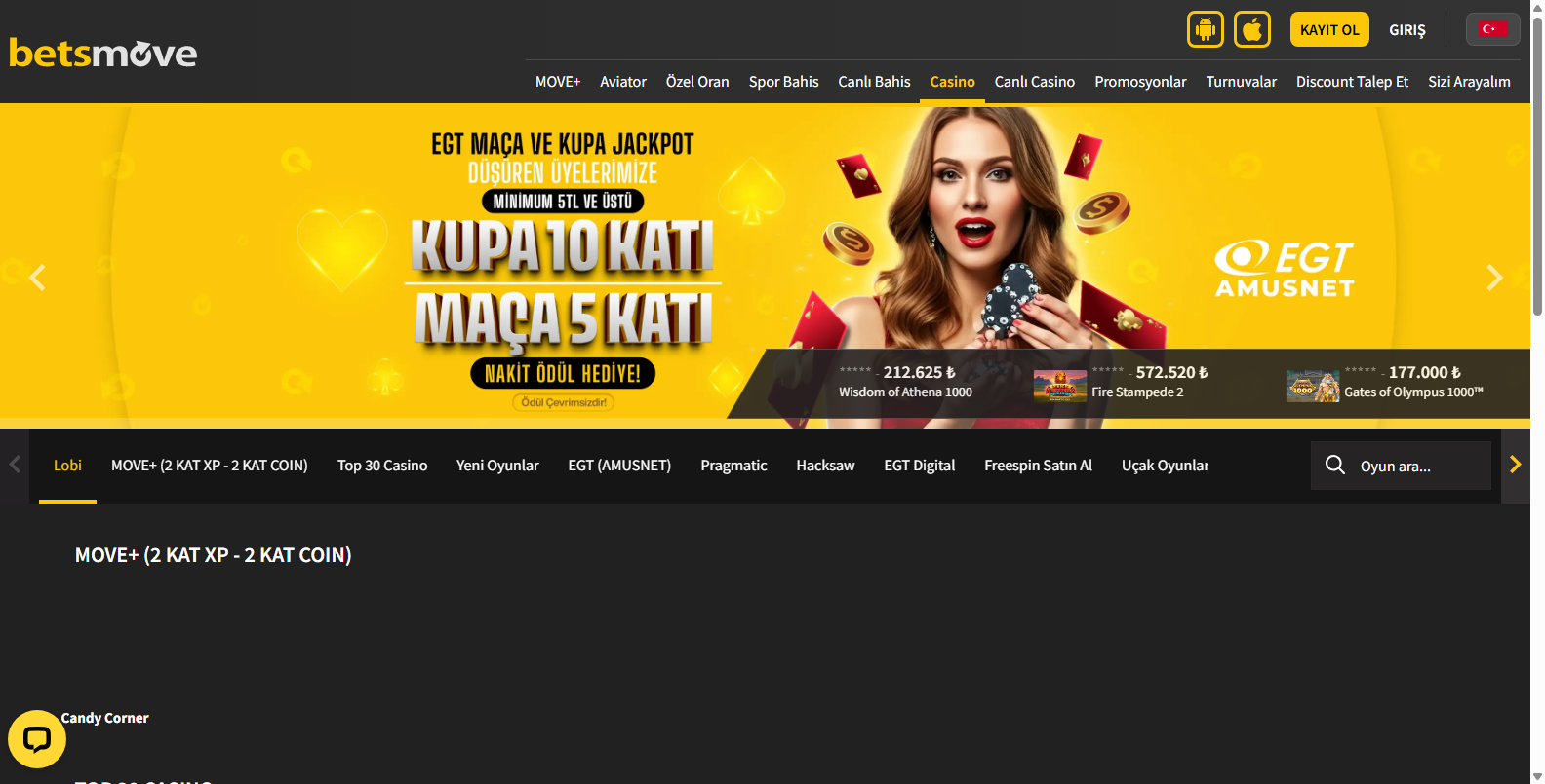 Betsmove Canlı Bahis Oyunları