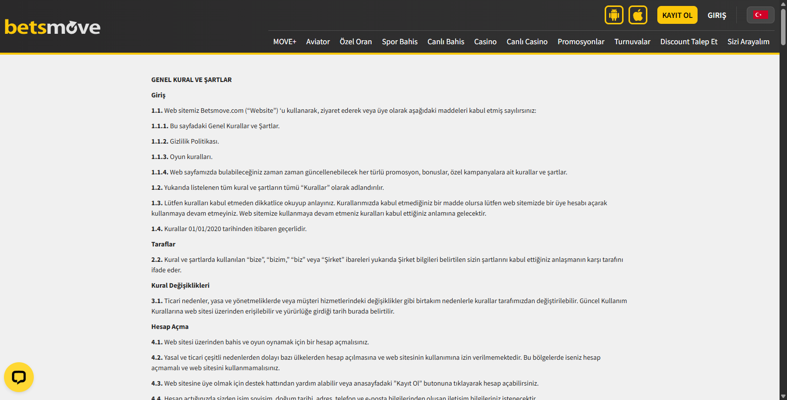 Betsmove Çevrimsiz Bonus